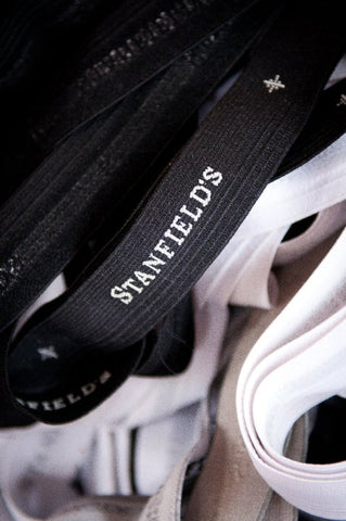 Photo of an elastic waistband with the Stanfield's name