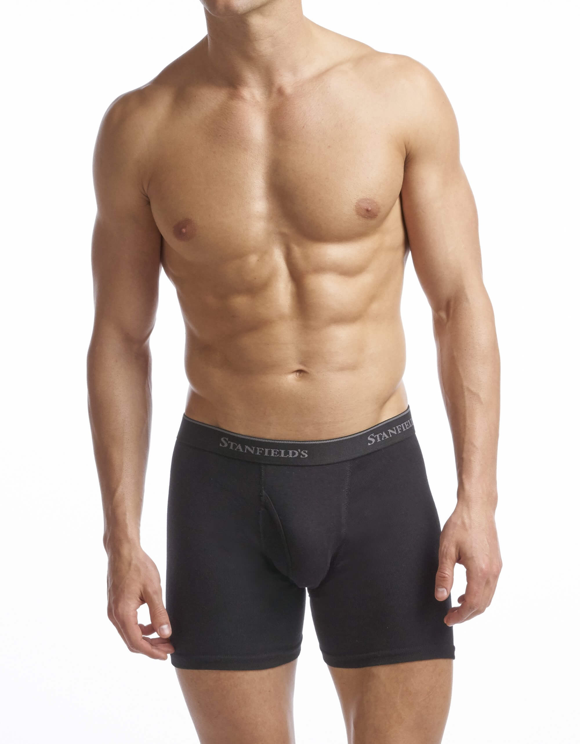 ZLYC Mens Cotton Boxer Brief Long Leg Underwear, 3/4 Pack