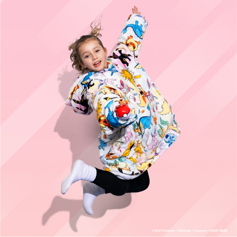 Oversized Printed Hoodie - Light beige/Pokémon - Kids