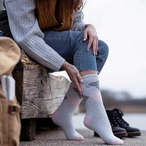 Heat Holder grey jacquard thermal socks