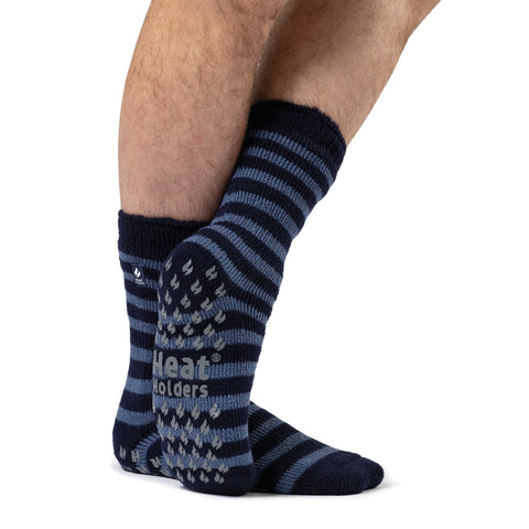 Mens Original Kolax Ankle Slipper Socks - Navy & Denim, Heat Holders