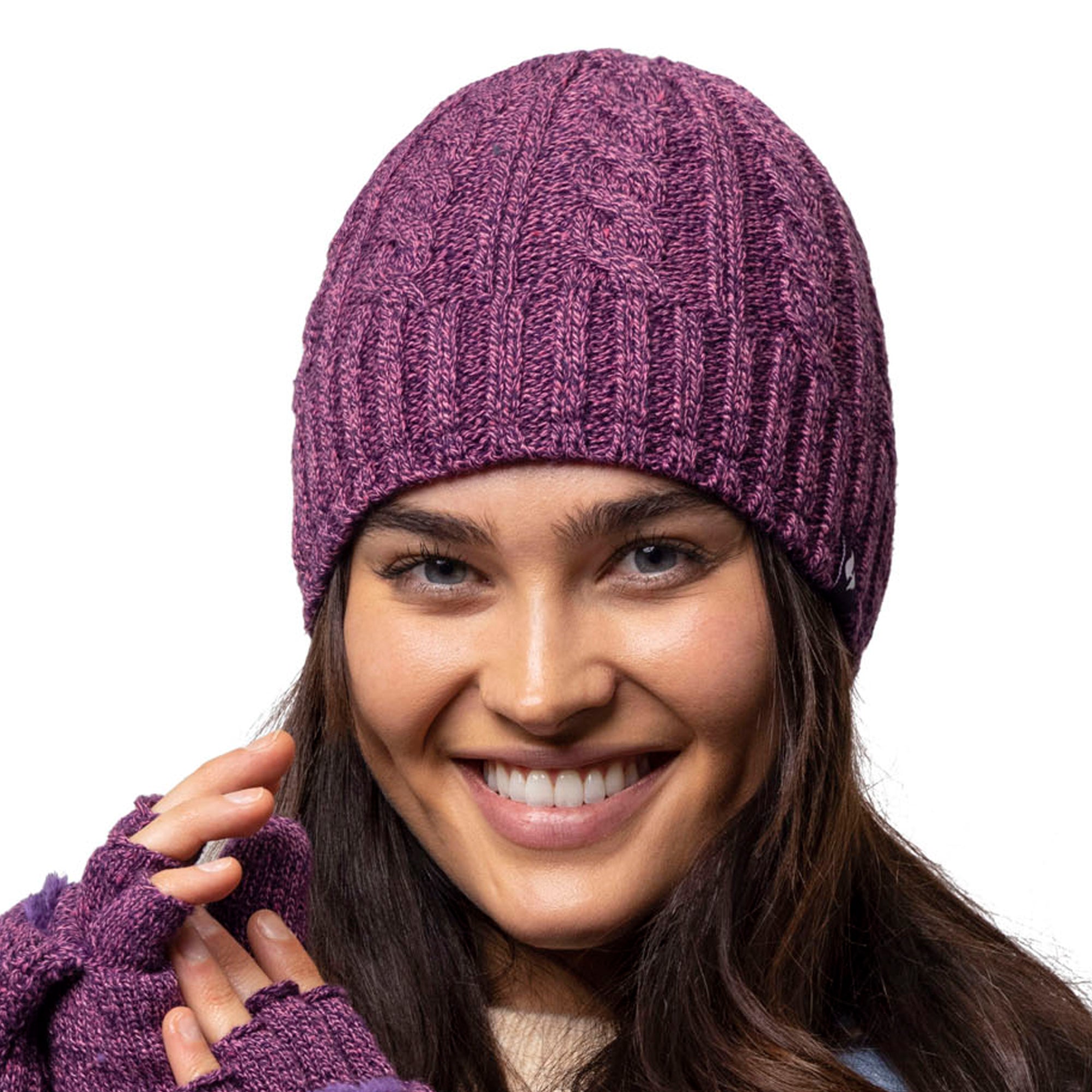 Ladies Original Thermal Hat - Purple Twist | Heat Holders | Reviews on ...
