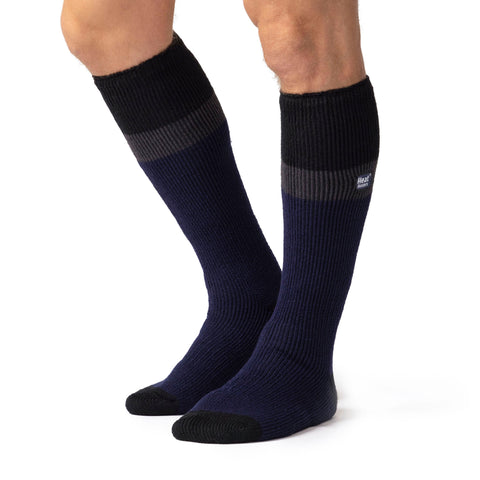 Mens Long Ski Socks - Charcoal, Navy & Black – Heat Holders