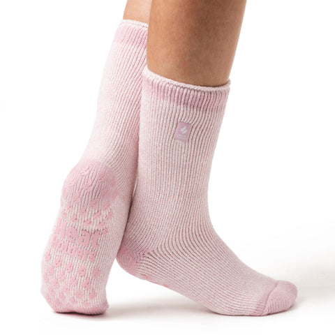 Ladies Original Heathfield Lounge Socks with Turnover Top - Pink Strip –  Heat Holders