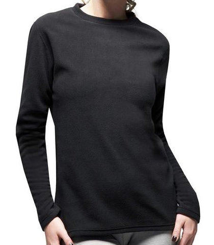 Ladies Lite Thermal Underwear Top - Black – Heat Holders