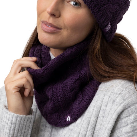 Ladies Chunky Neck Warmer - Purple – Heat Holders