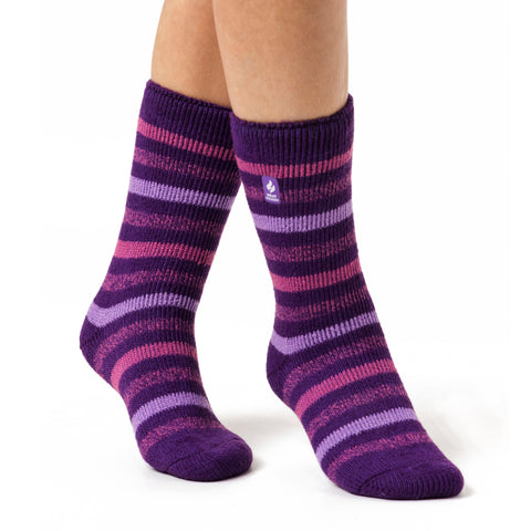 Sockshop Heat Holders Tuscany Ladies Thermal Socks - Mulberry