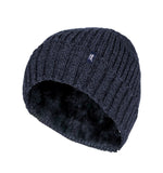 Mens HEAT HOLDERS Turn Over Cuff Ribbed Hat - Navy