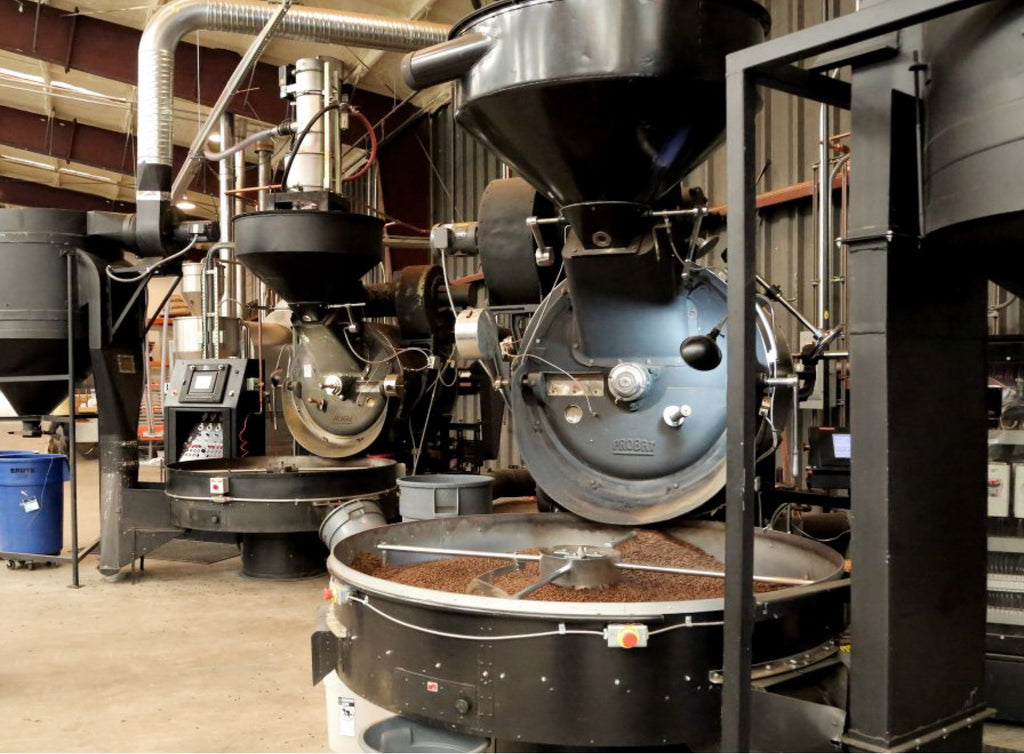 Photo of our roasters in our headquarters in Durham, NC.