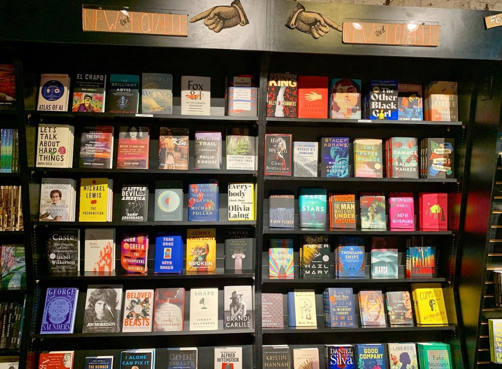 Photo of book shelves in Taylor Books.