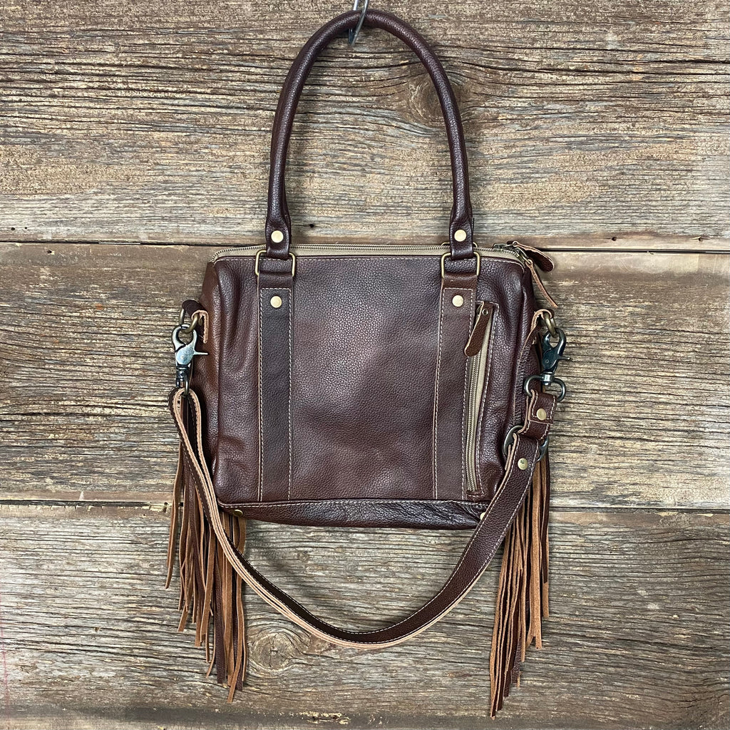 Magby Hairon & Leather Fringe Crossbody Bag