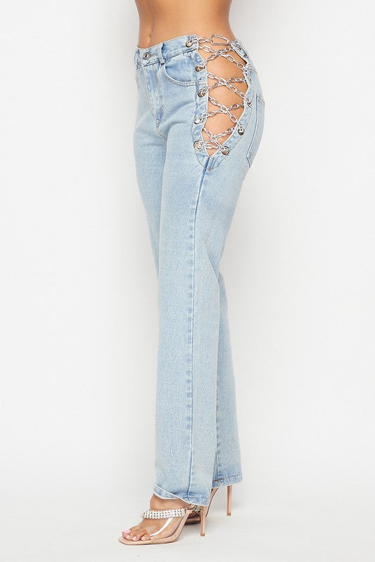 chained jeans