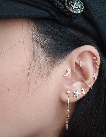 How To Wear Cartilage Helix Hoop Pin Piercing Earrings Inspiration Ide Ondaisy