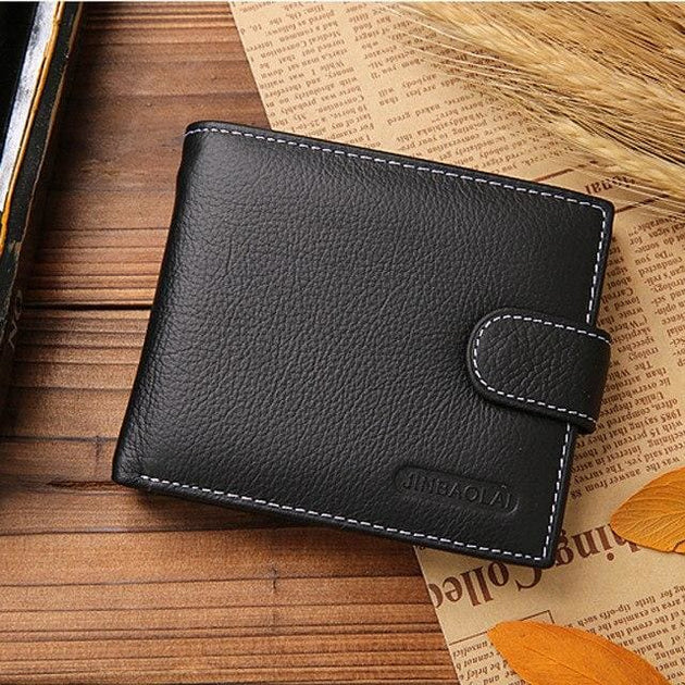 bellabydesignllc - Men Wallets Short Bifold Business Leather Wallet