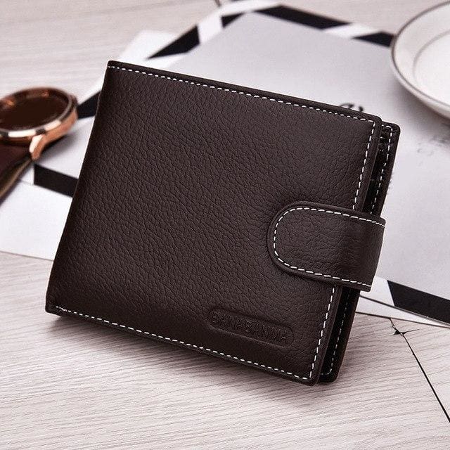 bellabydesignllc - Men Wallets Short Bifold Business Leather Wallet