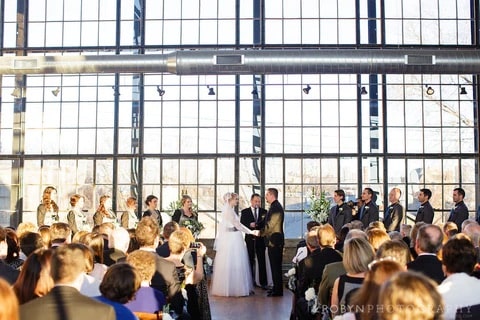 wedding day with a woman in a bridal dirndl wedding dress