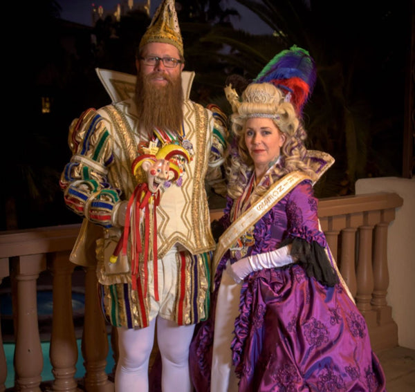 image of the 2017 German American Mardi Gras Association's Prinzenpaar dressed to the 9s in their regal outfits