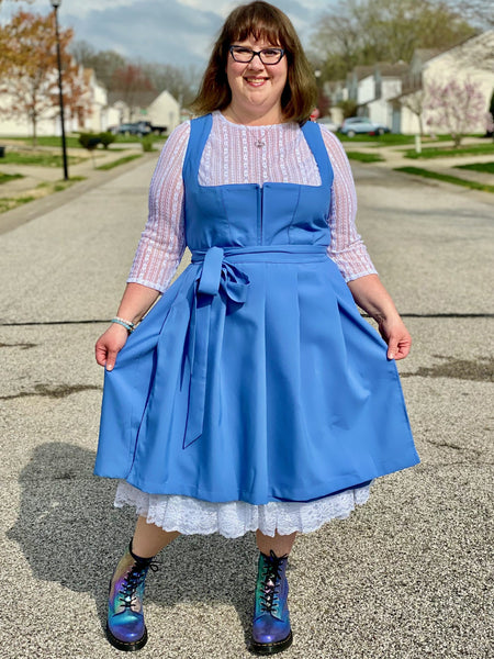 plus size blue dirndl for oktoberfest