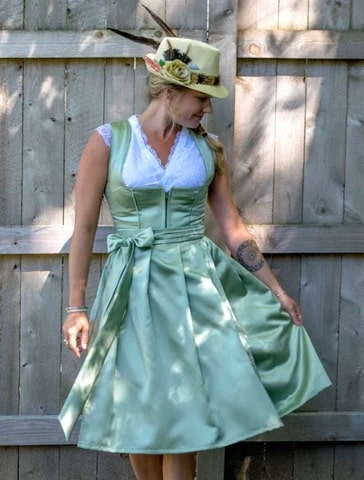 A woman wearing traditional bavarian clothing