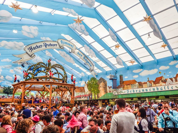 busy oktoberfest tent - great place to wear a dirndl