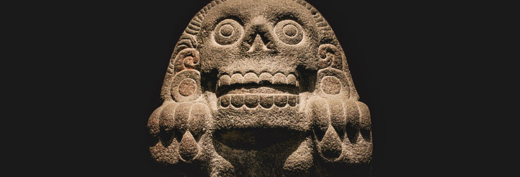 An Aztec stone carving.