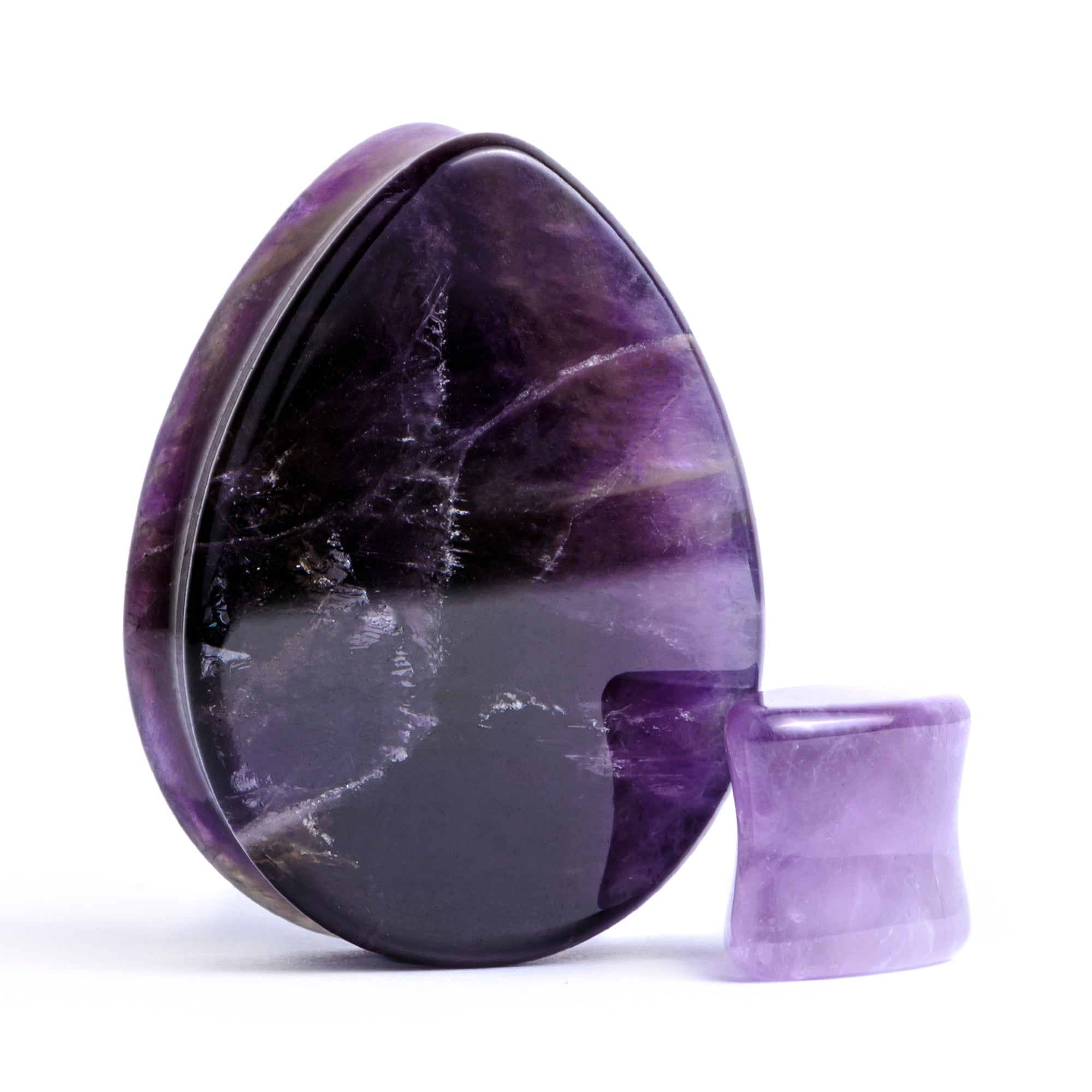 raw amethyst plugs