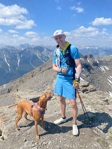 Evan Birch and his dog, Nova