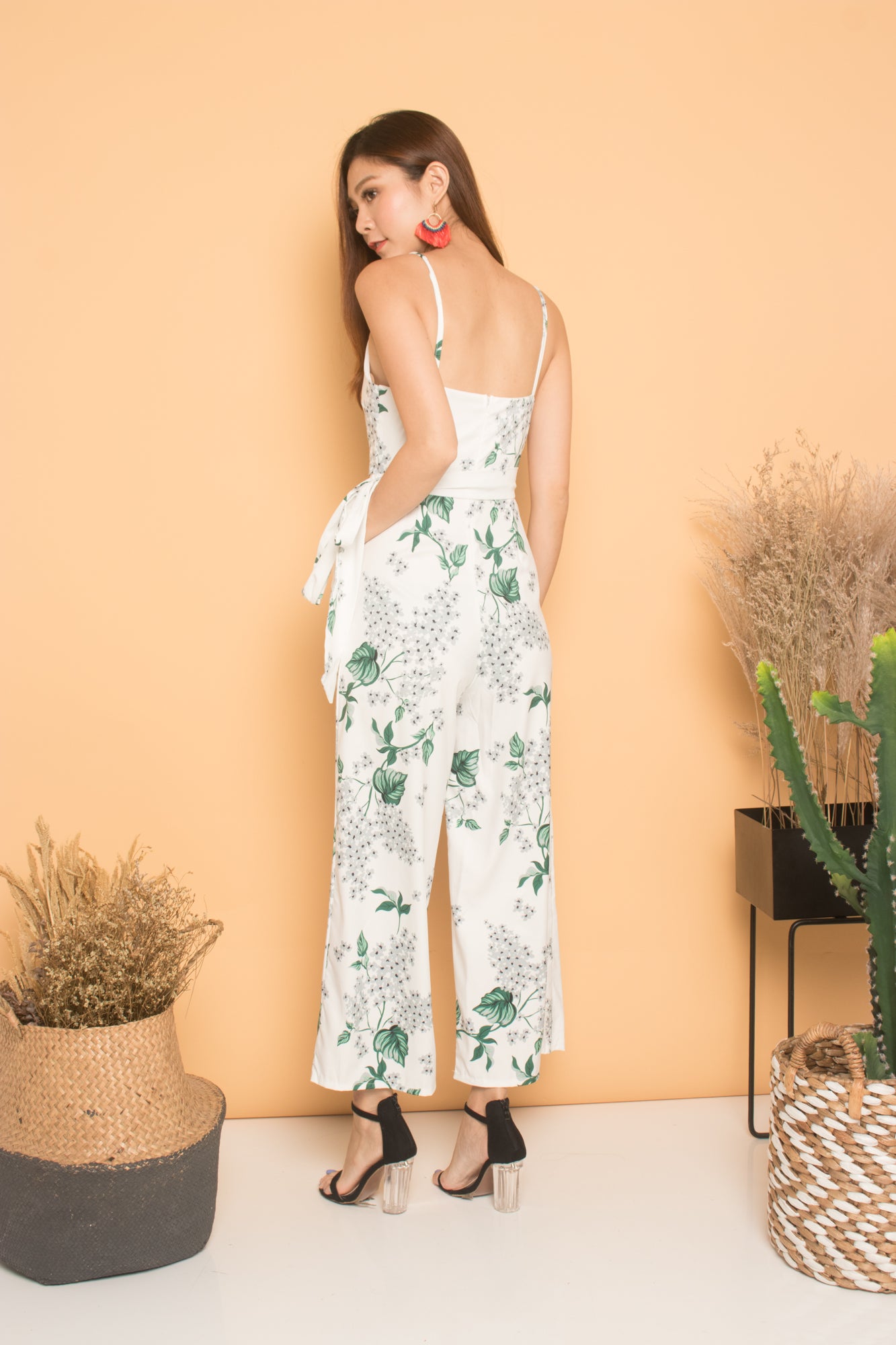 floral white jumpsuit