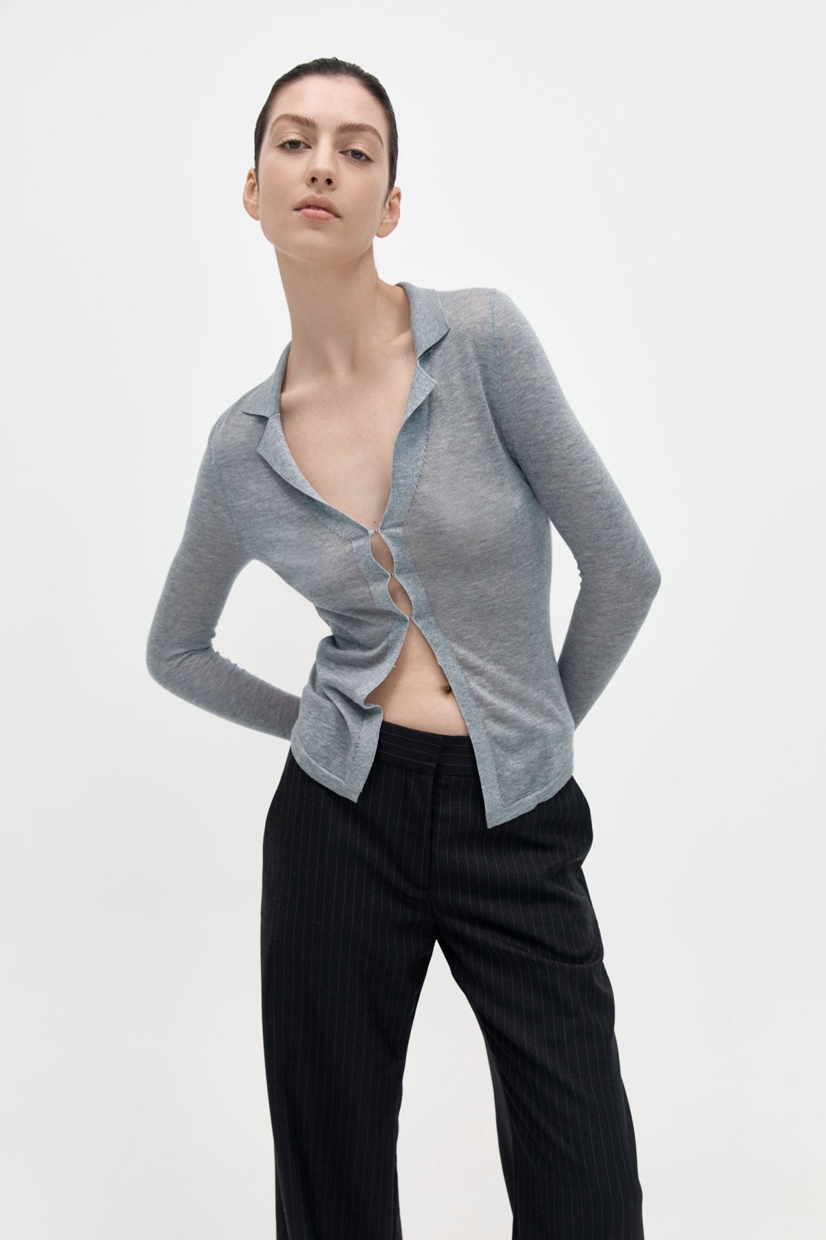 St. Agni Fine Knit Shirt - Grey Marle