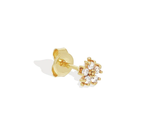 By Charlotte Snowflake Single Stud Earring - 14K Gold