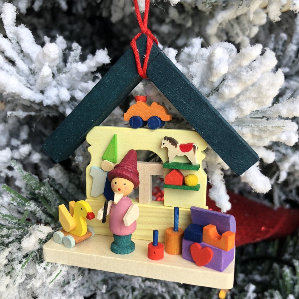 Christmas Village with Elf in Santa's Workshop - Christmas tree decora ...