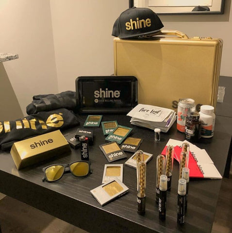 shine papers shine day gold briefcase