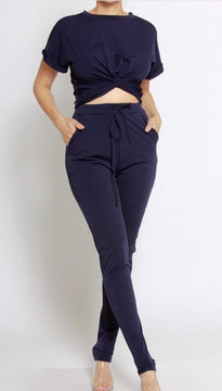 Navy Two Piece Pant Set