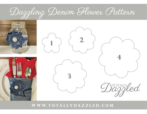 DIY Denim Flower Template Image