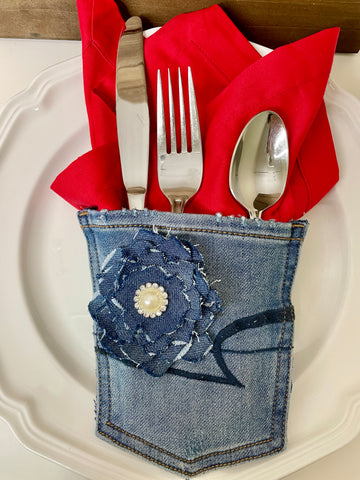 Jean Pocket DIY Cutlery and Napkin holder