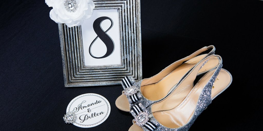 black and white wedding table number