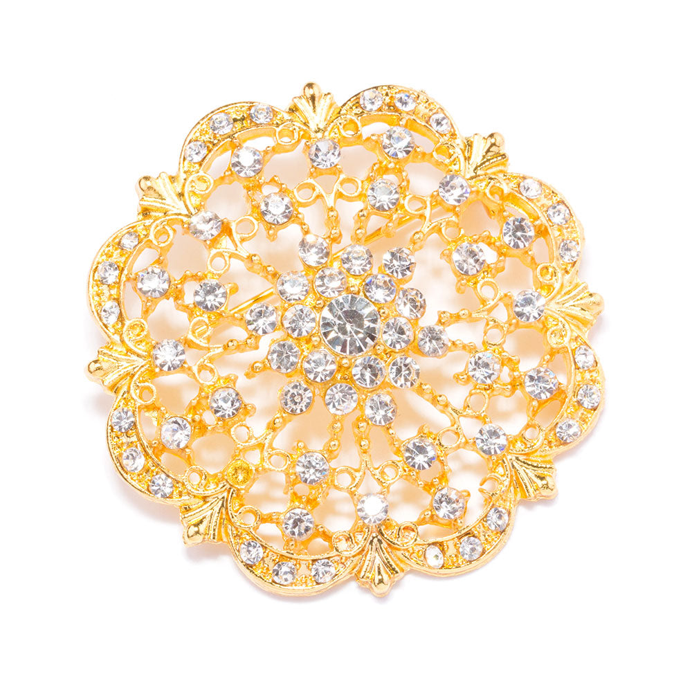 Gold Rhinestone Applique with Pearls | Elizabeth