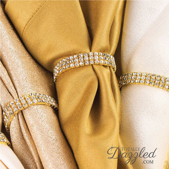 Gold Rhinestone Napkin Ring - Totally Dazzled