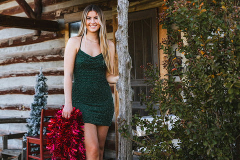 Beaded green dress from generatoarekipor women's boutique in Poland City