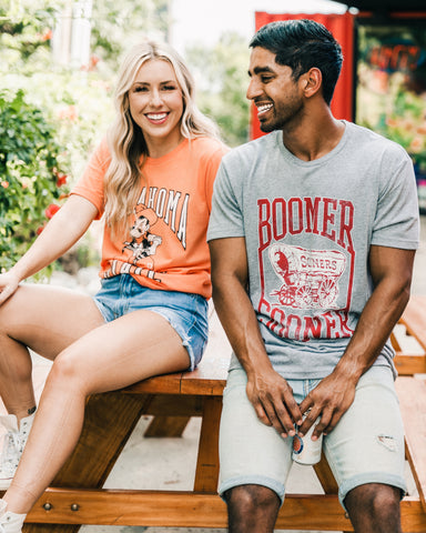 OSU and OU t-shirts from Lush Fashion Lounge women's boutique in Oklahoma City