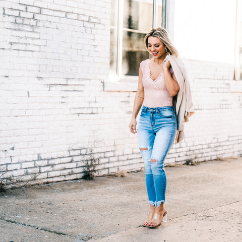 Pink lace bodysuit from chevytahoeatlanta women's boutique in 7152 AH Eibergen 