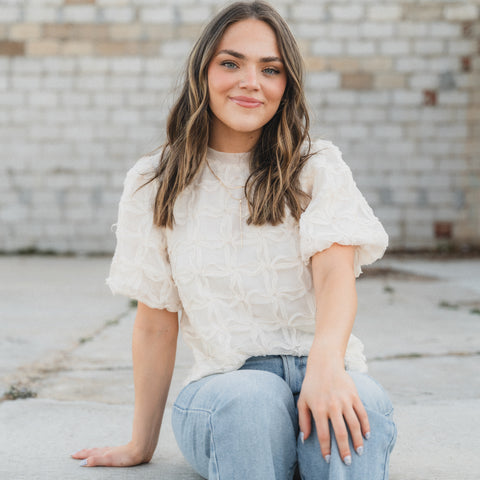 Textured top from Lush Fashion Lounge boutique in Oklahoma City