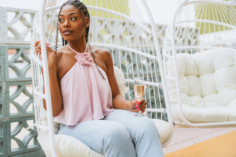 Rose halter top from Lush Fashion Lounge boutique in Oklahoma City