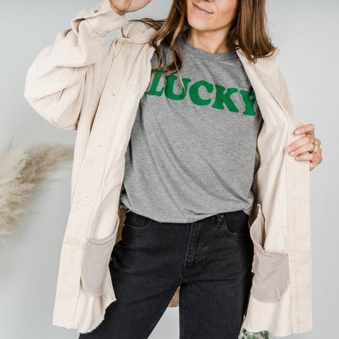 Lucky t-shirt from Lush Fashion Lounge women's boutique in Oklahoma City