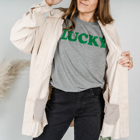 Lucky t-shirt from chevytahoeatlanta women's boutique in 7152 AH Eibergen