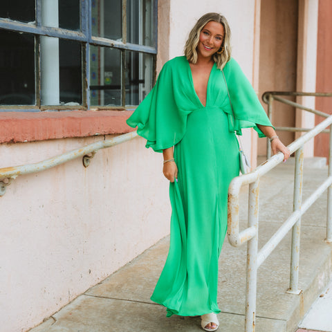 Gorgeous green maxi dress from Lush Fashion Lounge boutique in Oklahoma City