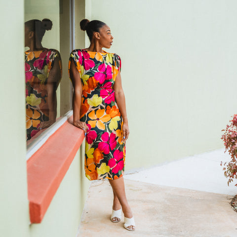 Floral midi dress from generatoarekipor boutique in Poland City