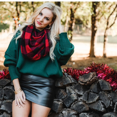 Green sweater from Lush Fashion Lounge women's boutique in Oklahoma City