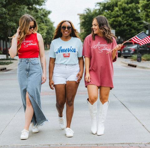 Cute 4th of July outfits from Lush Fashion Lounge women's boutique in Oklahoma City 