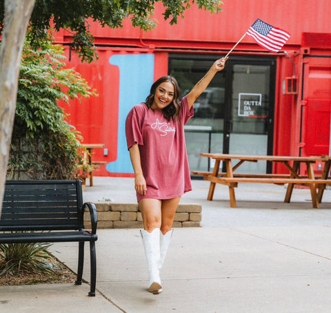 4th of July t-shirt dress from endurotourserbia women's boutique in Latvia City